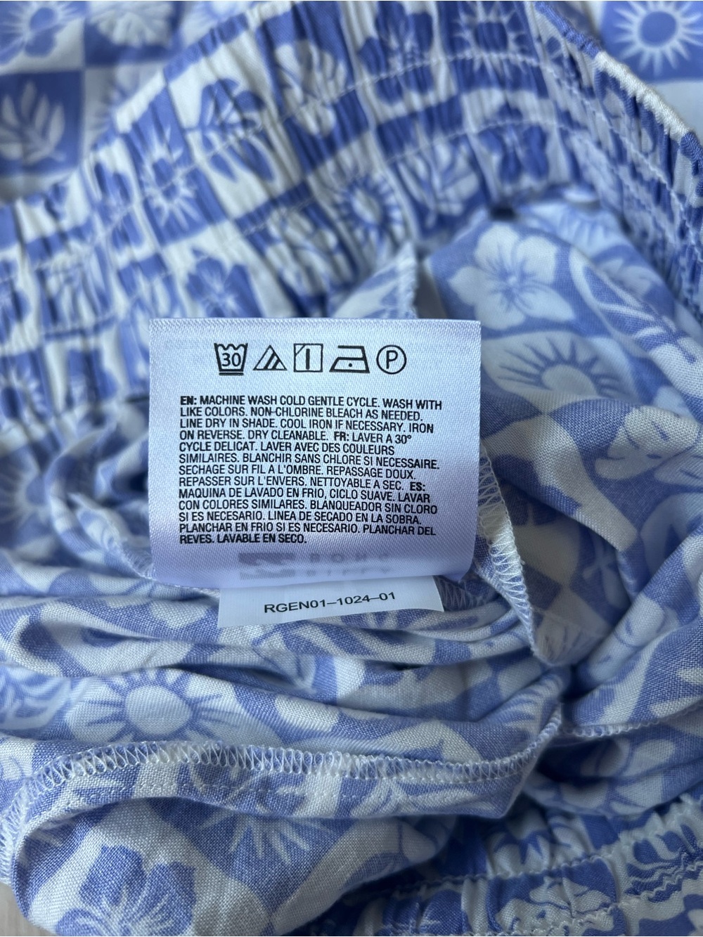 Billabong Blue and White Wide Leg Pants - Picture 5 of 5